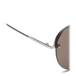 Bottega Veneta - Metal Aviator Sunglasses - Silver Brown - Sunglasses - Bottega Veneta Eyewear - Avvenice