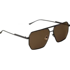 Bottega Veneta - Metal Aviator Sunglasses - Black - Sunglasses - Bottega Veneta Eyewear - Avvenice