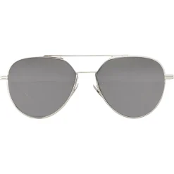 Bottega Veneta - Metal Aviator Sunglasses - Shiny Silver - Sunglasses - Bottega Veneta Eyewear - Avvenice