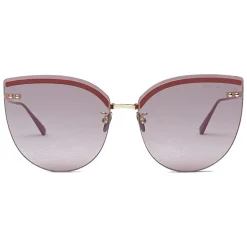 Bottega Veneta - Metal Cat Eye Sunglasses - Burgundy Pink - Sunglasses - Bottega Veneta Eyewear - Avvenice