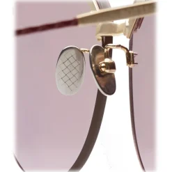 Bottega Veneta - Metal Cat Eye Sunglasses - Burgundy Pink - Sunglasses - Bottega Veneta Eyewear - Avvenice