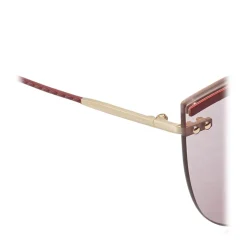 Bottega Veneta - Metal Cat Eye Sunglasses - Burgundy Pink - Sunglasses - Bottega Veneta Eyewear - Avvenice