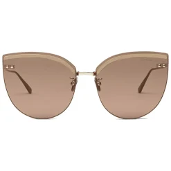 Bottega Veneta - Metal Cat Eye Sunglasses - Gold - Sunglasses - Bottega Veneta Eyewear - Avvenice