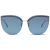 Bottega Veneta - Metal Cat Eye Sunglasses - Blue - Sunglasses - Bottega Veneta Eyewear - Avvenice