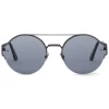 Bottega Veneta - Metal Classic Sunglasses Brunished with Smoked Lenses - Black - Sunglasses - Bottega Veneta Eyewear - Avvenice