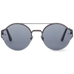 Bottega Veneta - Metal Classic Sunglasses Brunished with Smoked Lenses - Black - Sunglasses - Bottega Veneta Eyewear - Avvenice