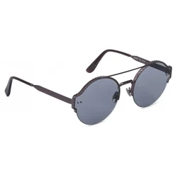 Bottega Veneta - Metal Classic Sunglasses Brunished with Smoked Lenses - Black - Sunglasses - Bottega Veneta Eyewear - Avvenice