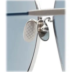 Bottega Veneta - Metal Hexagonal Oversize Sunglasses - Silver Blue - Sunglasses - Bottega Veneta Eyewear - Avvenice