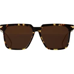 Bottega Veneta - Metal Oversize Square Sunglasses - Brown Havana - Sunglasses - Bottega Veneta Eyewear - Avvenice