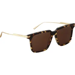 Bottega Veneta - Metal Oversize Square Sunglasses - Brown Havana - Sunglasses - Bottega Veneta Eyewear - Avvenice