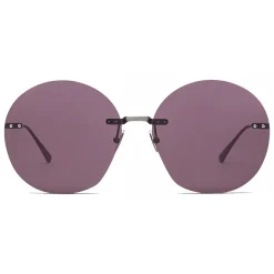 Bottega Veneta - Metal Round Oversize Sunglasses - Silver Red - Sunglasses - Bottega Veneta Eyewear - Avvenice