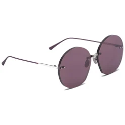 Bottega Veneta - Metal Round Oversize Sunglasses - Silver Red - Sunglasses - Bottega Veneta Eyewear - Avvenice