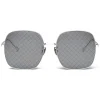 Bottega Veneta - Metal Square Oversize Sunglasses - Silver Black Grey - Sunglasses - Bottega Veneta Eyewear - Avvenice