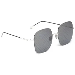 Bottega Veneta - Metal Square Oversize Sunglasses - Silver Black Grey - Sunglasses - Bottega Veneta Eyewear - Avvenice