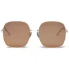 Bottega Veneta - Metal Square Oversize Sunglasses - Gold Brown - Sunglasses - Bottega Veneta Eyewear - Avvenice