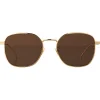 Bottega Veneta - Metal Square Sunglasses - Gold Brown - Sunglasses - Bottega Veneta Eyewear - Avvenice