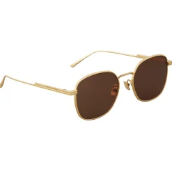 Bottega Veneta - Metal Square Sunglasses - Gold Brown - Sunglasses - Bottega Veneta Eyewear - Avvenice