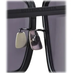 Bottega Veneta - Rectangular Sunglasses - Black Grey - Sunglasses - Bottega Veneta Eyewear - Avvenice