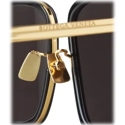 Bottega Veneta - Rectangular Sunglasses - Black Gold - Sunglasses - Bottega Veneta Eyewear - Avvenice