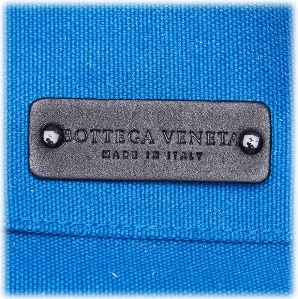 Bottega Veneta Vintage - Canvas Weekender Bag - Blue - Leather Handbag - Luxury High Quality - Avvenice