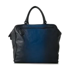 Bottega Veneta Vintage - Goatskin Madras Sfumato Brera Bag - Black Blue - Leather and Goatskin Handbag - Luxury High Quality - Avvenice