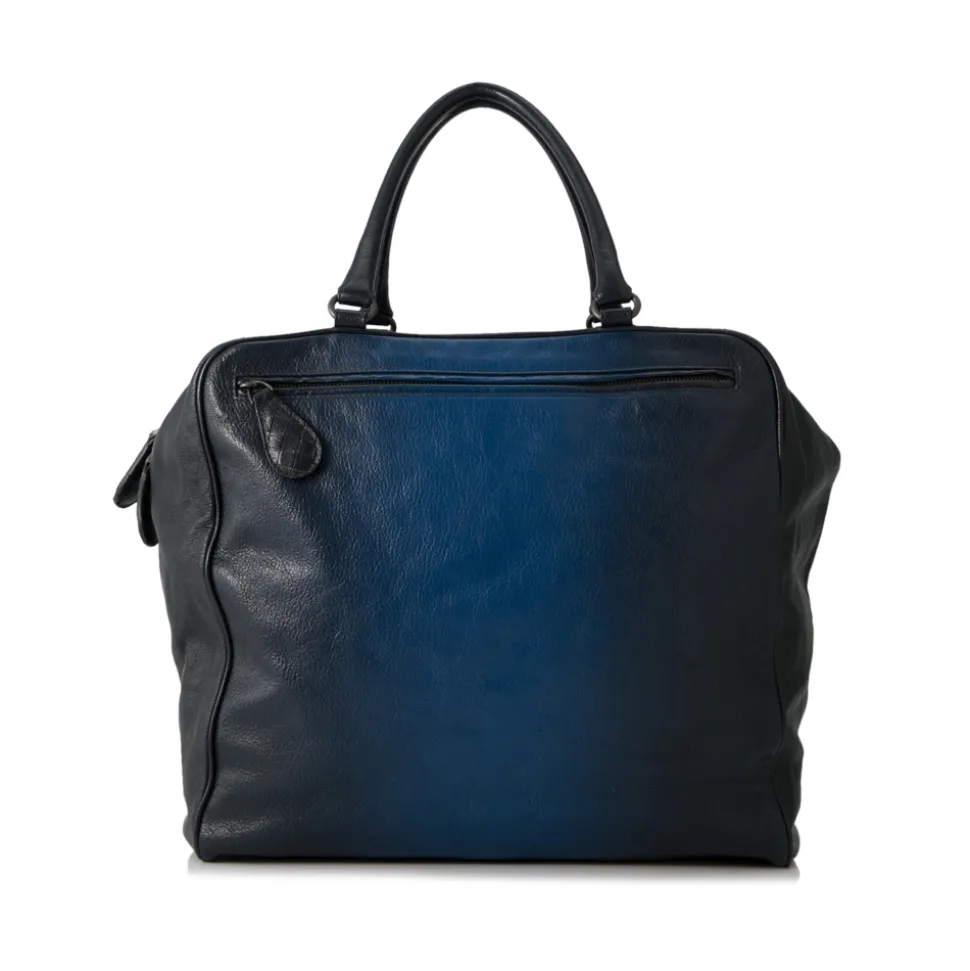 Bottega Veneta Vintage - Goatskin Madras Sfumato Brera Bag - Black Blue - Leather and Goatskin Handbag - Luxury High Quality - Avvenice