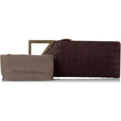 Bottega Veneta Vintage - Intrecciato Leather Clutch Bag - Red Burgundy Gold - Leather Handbag - Luxury High Quality - Avvenice