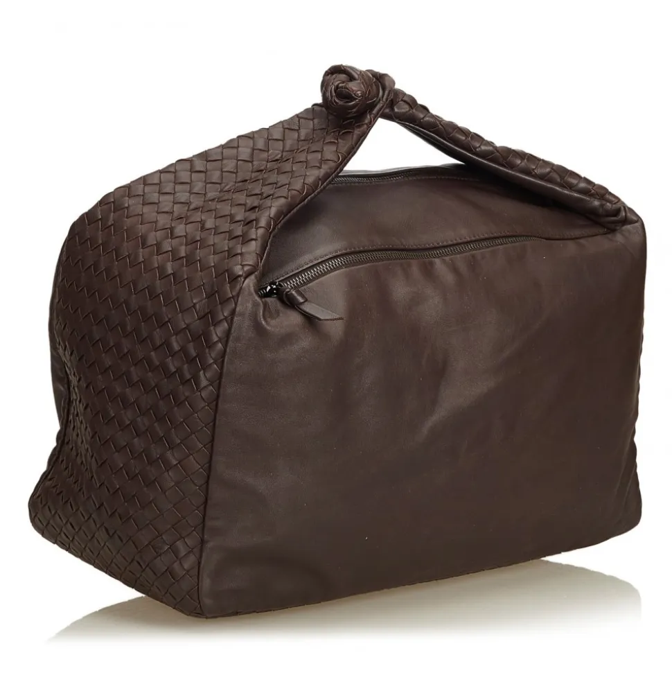 Bottega Veneta Vintage - Intrecciato Leather Hobo Bag - Brown - Leather Handbag - Luxury High Quality - Avvenice
