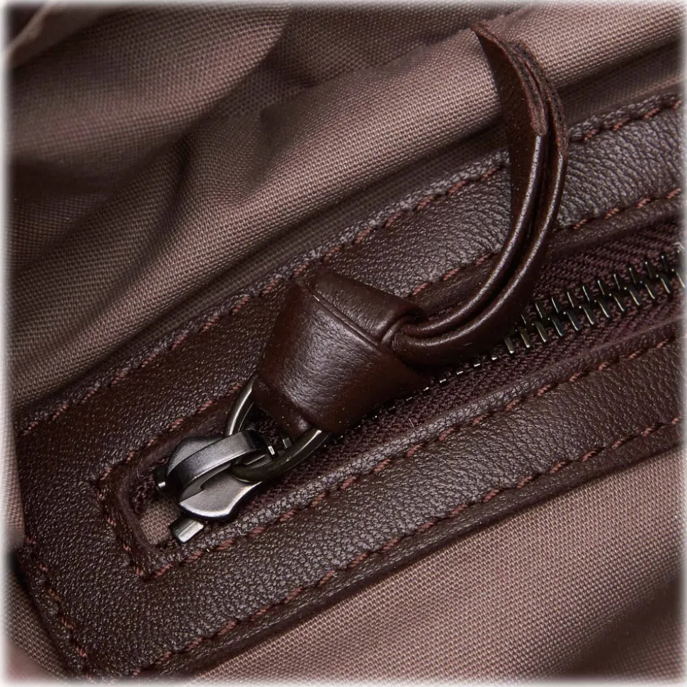 Bottega Veneta Vintage - Intrecciato Leather Hobo Bag - Brown - Leather Handbag - Luxury High Quality - Avvenice