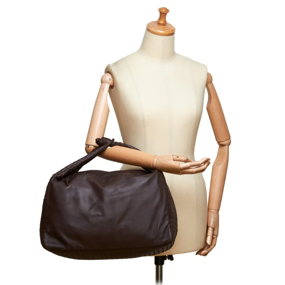 Bottega Veneta Vintage - Intrecciato Leather Hobo Bag - Brown - Leather Handbag - Luxury High Quality - Avvenice