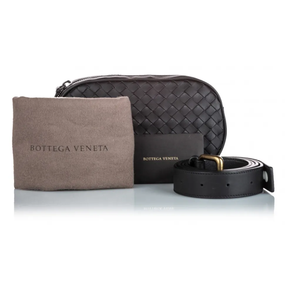 Bottega Veneta Vintage - Intrecciato Leather Belt Bag - Black - Leather Belt Bag - Luxury High Quality - Avvenice