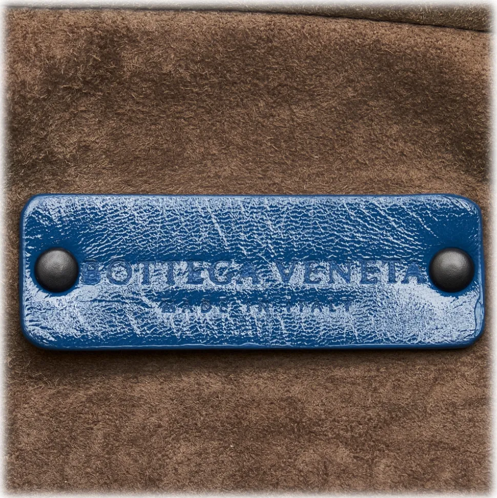 Bottega Veneta Vintage - Intrecciato Patent Leather Shoulder Bag - Blue - Leather Handbag - Luxury High Quality - Avvenice