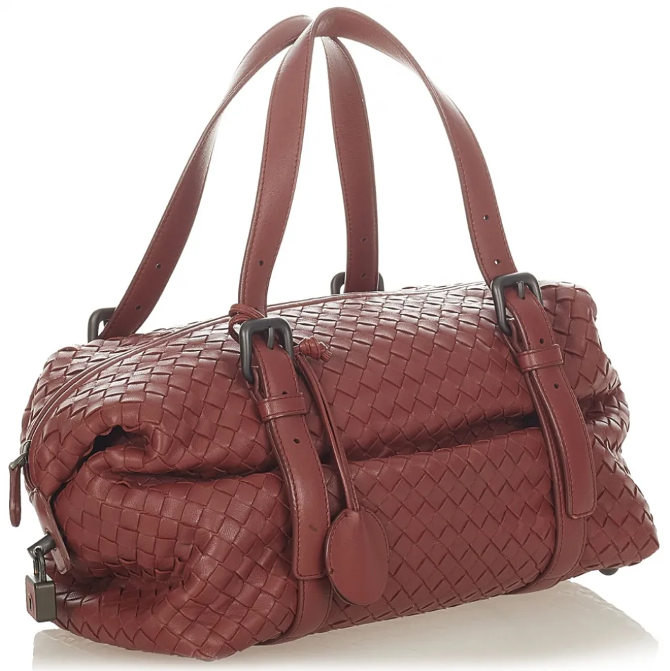 Bottega Veneta Vintage - Intrecciato Leather Handbag - Red - Leather Handbag - Luxury High Quality - Avvenice
