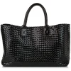 Bottega Veneta Vintage - Intrecciato Cabat Patent Leather Tote Bag - Black - Leather Handbag - Luxury High Quality - Avvenice