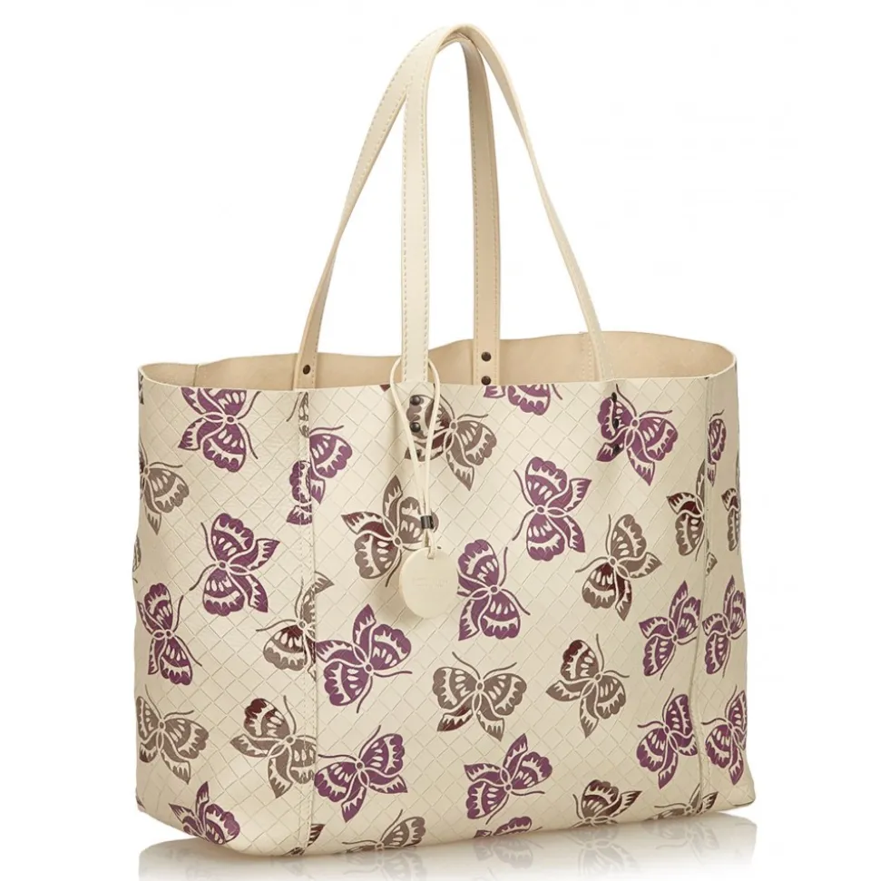 Bottega Veneta Vintage - Intrecciato Mirage Tote Bag - White Ivory - Leather Handbag - Luxury High Quality - Avvenice