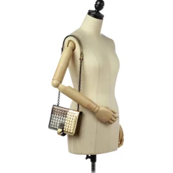 Bottega Veneta Vintage - Intrecciato Leather Crossbody Bag - Black Gold - Leather Handbag - Luxury High Quality - Avvenice