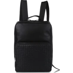 Bottega Veneta Vintage - Intrecciato Leather Backpack - Black - Leather Backpack - Luxury High Quality - Avvenice