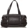 Bottega Veneta Vintage - Intrecciato Leather Boston Bag - Black - Leather Handbag - Luxury High Quality - Avvenice