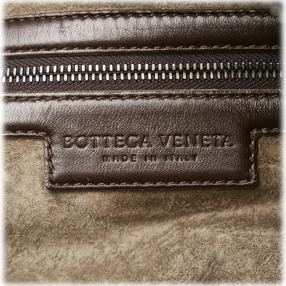 Bottega Veneta Vintage - Intrecciato Leather Boston Bag - Black - Leather Handbag - Luxury High Quality - Avvenice