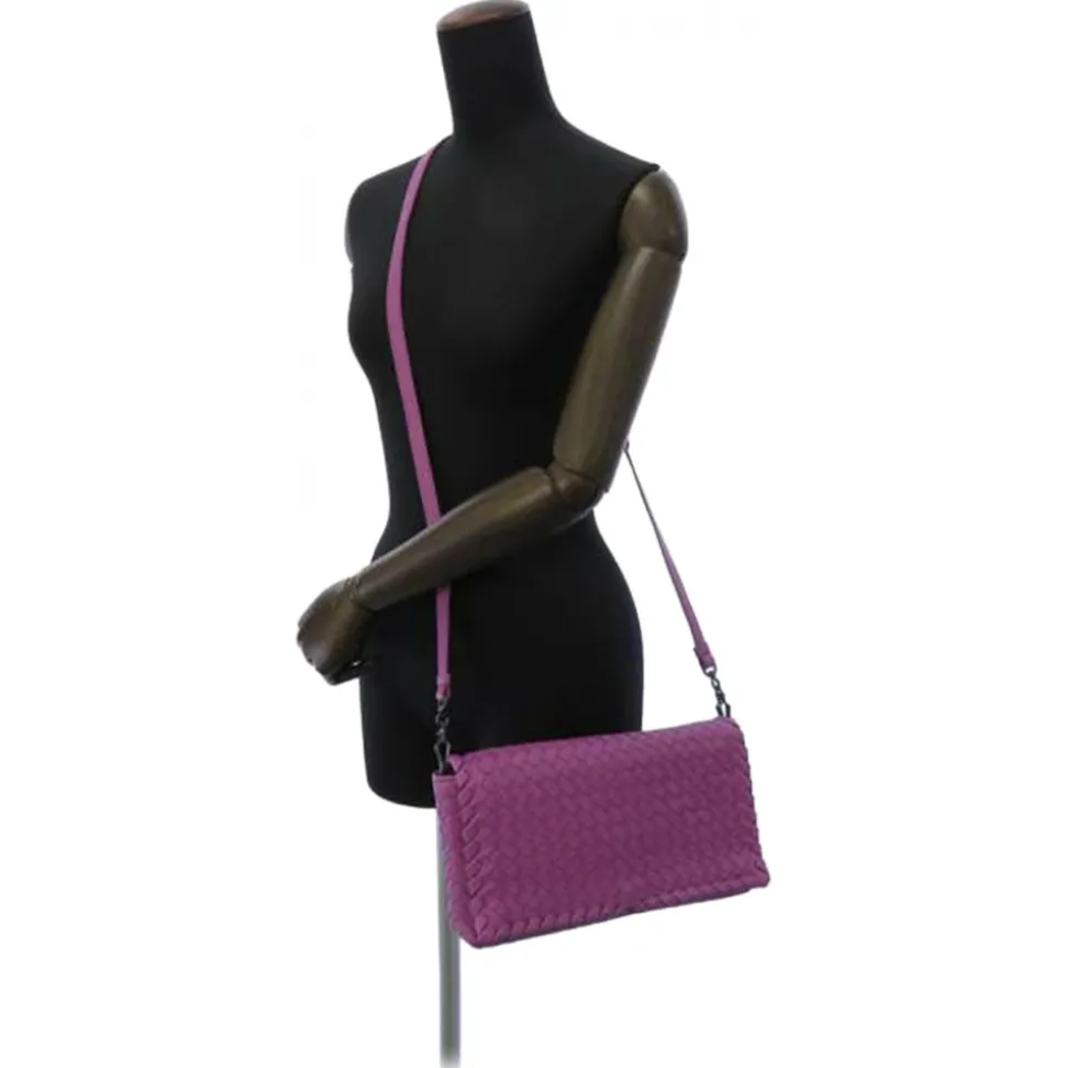 Bottega Veneta Vintage - Intrecciato Leather Crossbody Bag - Purple - Leather Handbag - Luxury High Quality - Avvenice