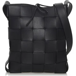 Bottega Veneta Vintage - Intrecciato Cassette Leather Crossbody Bag - Black - Leather Handbag - Luxury High Quality - Avvenice