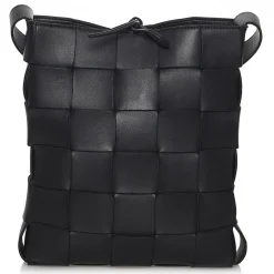 Bottega Veneta Vintage - Intrecciato Cassette Leather Crossbody Bag - Black - Leather Handbag - Luxury High Quality - Avvenice