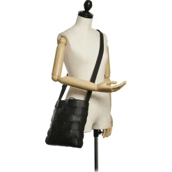 Bottega Veneta Vintage - Intrecciato Cassette Leather Crossbody Bag - Black - Leather Handbag - Luxury High Quality - Avvenice