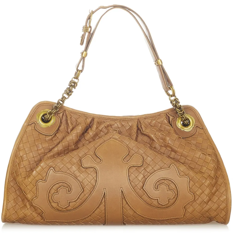 Bottega Veneta Vintage - Intrecciato Leather Shoulder Bag - Brown - Leather Handbag - Luxury High Quality - Avvenice