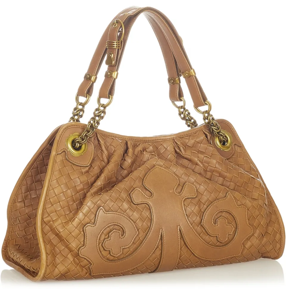 Bottega Veneta Vintage - Intrecciato Leather Shoulder Bag - Brown - Leather Handbag - Luxury High Quality - Avvenice