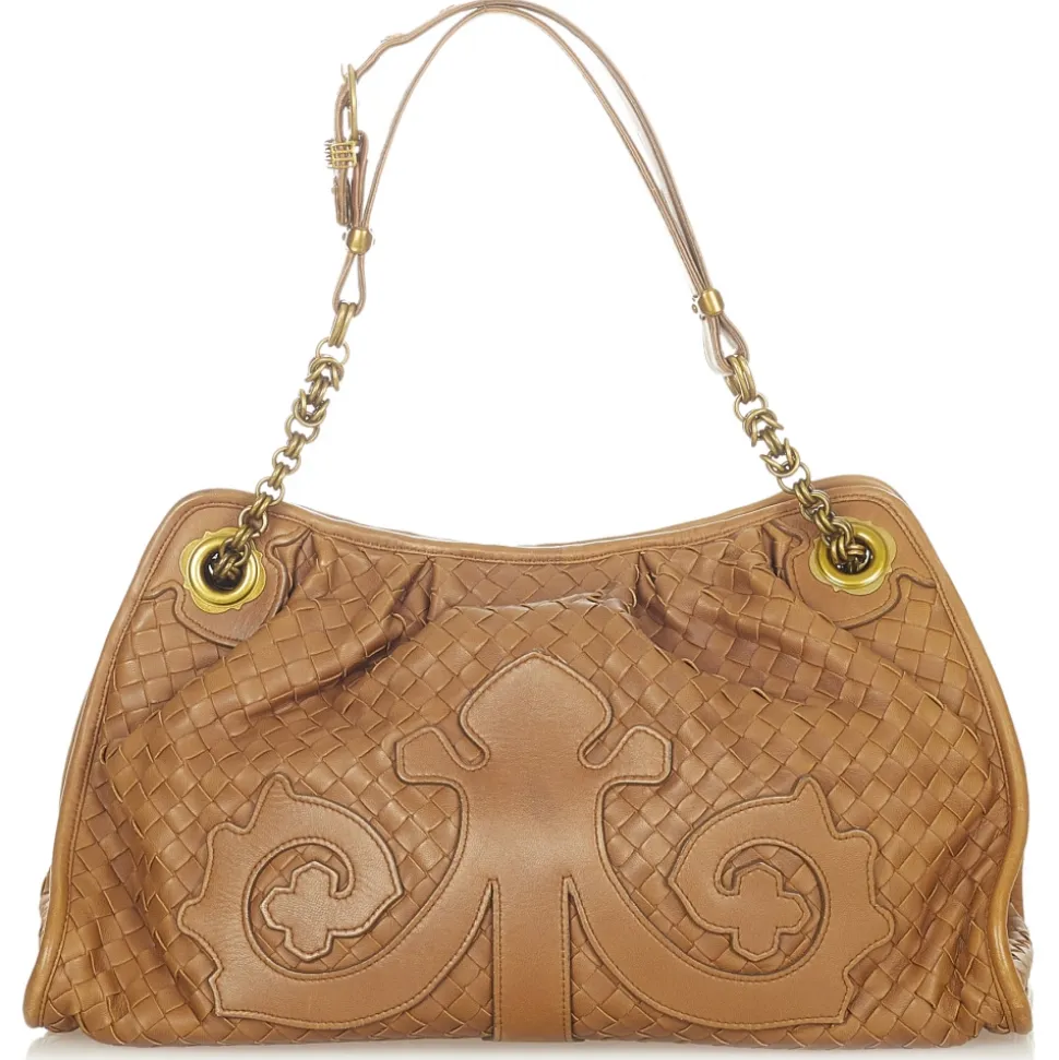 Bottega Veneta Vintage - Intrecciato Leather Shoulder Bag - Brown - Leather Handbag - Luxury High Quality - Avvenice