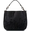 Bottega Veneta Vintage - Intrecciato Loop Fringe Hobo Bag - Black - Leather Handbag - Luxury High Quality - Avvenice