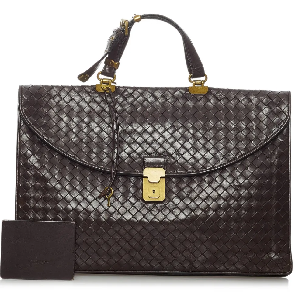 Bottega Veneta Vintage - Intrecciato Leather Business Bag - Brown - Leather Handbag - Luxury High Quality - Avvenice