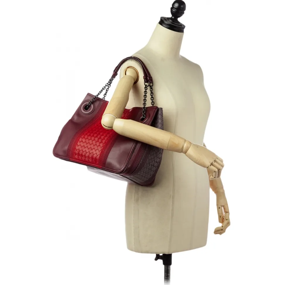 Bottega Veneta Vintage - Intrecciato Leather Tote Bag - Red - Leather Handbag - Luxury High Quality - Avvenice