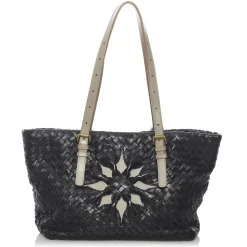 Bottega Veneta Vintage - Intrecciato Leather Shoulder Bag - Black - Leather Handbag - Luxury High Quality - Avvenice